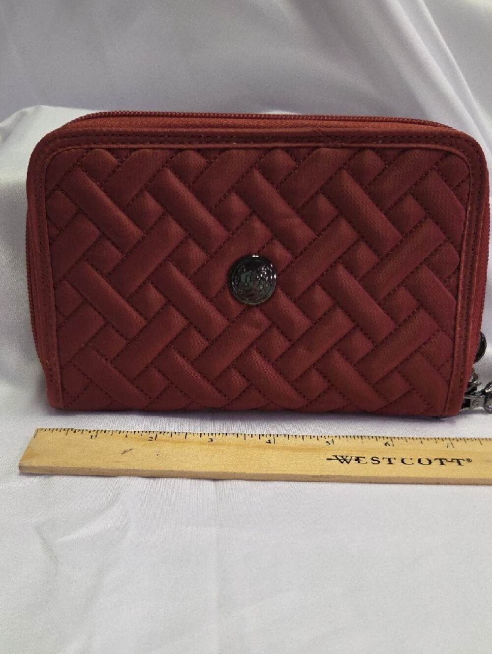 lug Quilted Crossbody Bag in Brick Red - Picture 2 of 9